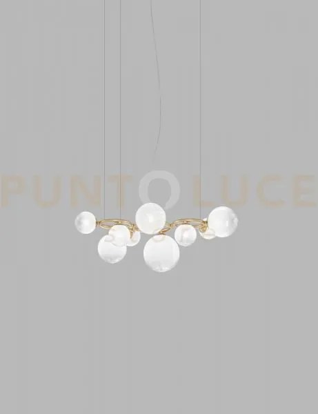 Puppet ring sospensione 9 bianco sfumato oro satinato 9 luci attacc...