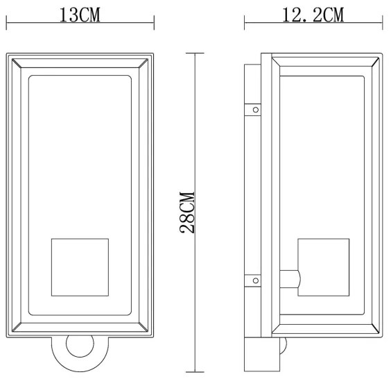 Globo 31982SS -Applique da esterno con sensore LOGANA 1xE27/60W/230V IP44 nero
