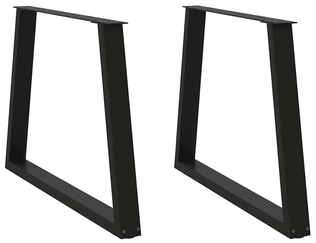 Gambe Per Tavolo Da Pranzo A V 2pz Nero 100x(72-73,3)cm Acciaio /