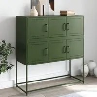 Credenza Verde Oliva 100,5x39x107 cm Acciaio Laminato a Freddo 846600