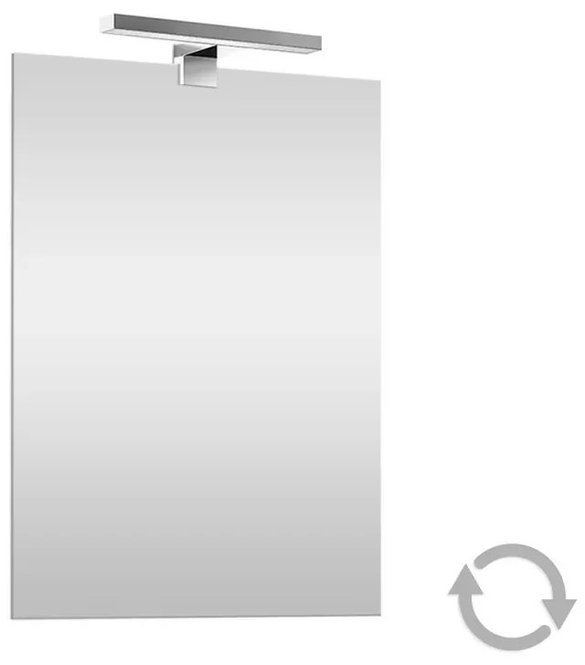 Specchio bagno 70x105 cm reversibile con luce LED naturale