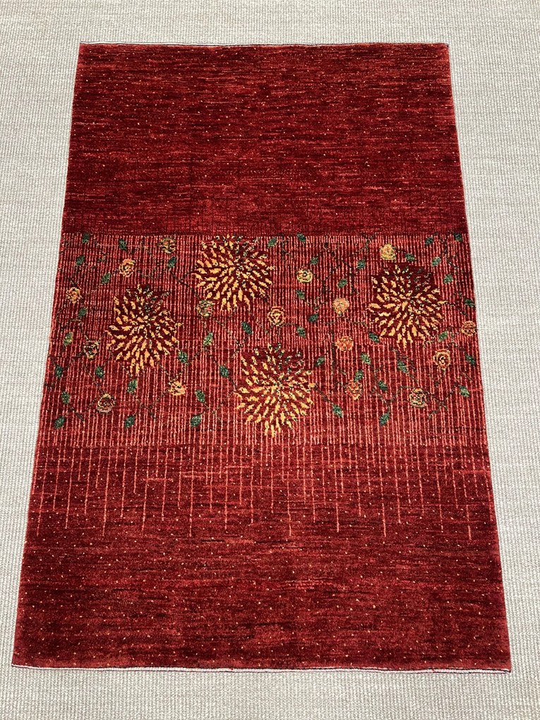 Loribaft Tappeto 150 x 100 Rosso (Iran) Annodato A Mano