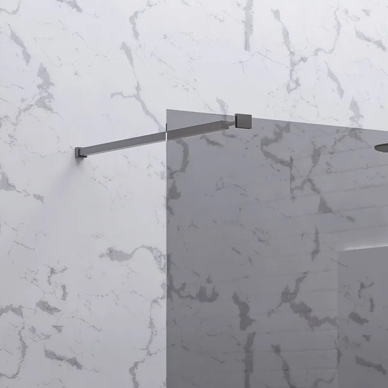 Doccia walk in 140 cm vetro fumè e profilo gun metal | KW-100GMF - KAMALU