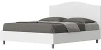 Letto Matrimoniale 160x190 cm struttura bianco frassino testata Gra - Senza rete,Bianco,Similpelle