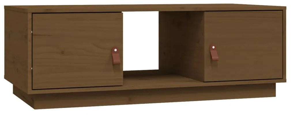 Tavolino da Salotto Miele 100x50x35 cm Legno Massello di Pino