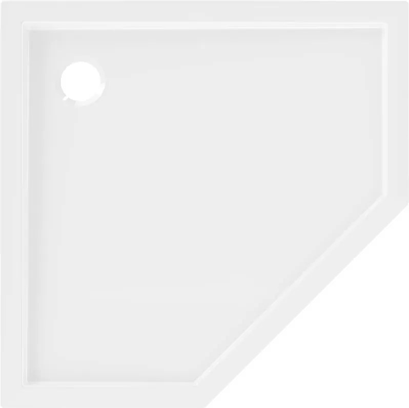 Mexen Flow piatto doccia pentagonale slim 80 x 80 cm, bianco lucido - 46P108080