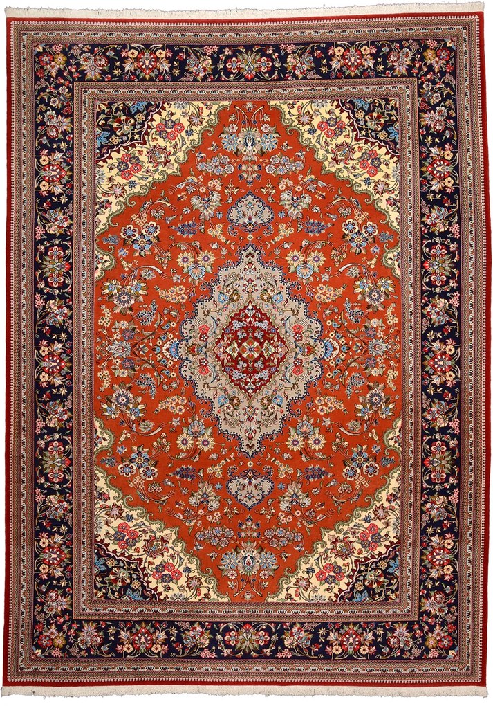Ghom Tappeto persiano 340x250 Rosa (Iran) Annodato A Mano