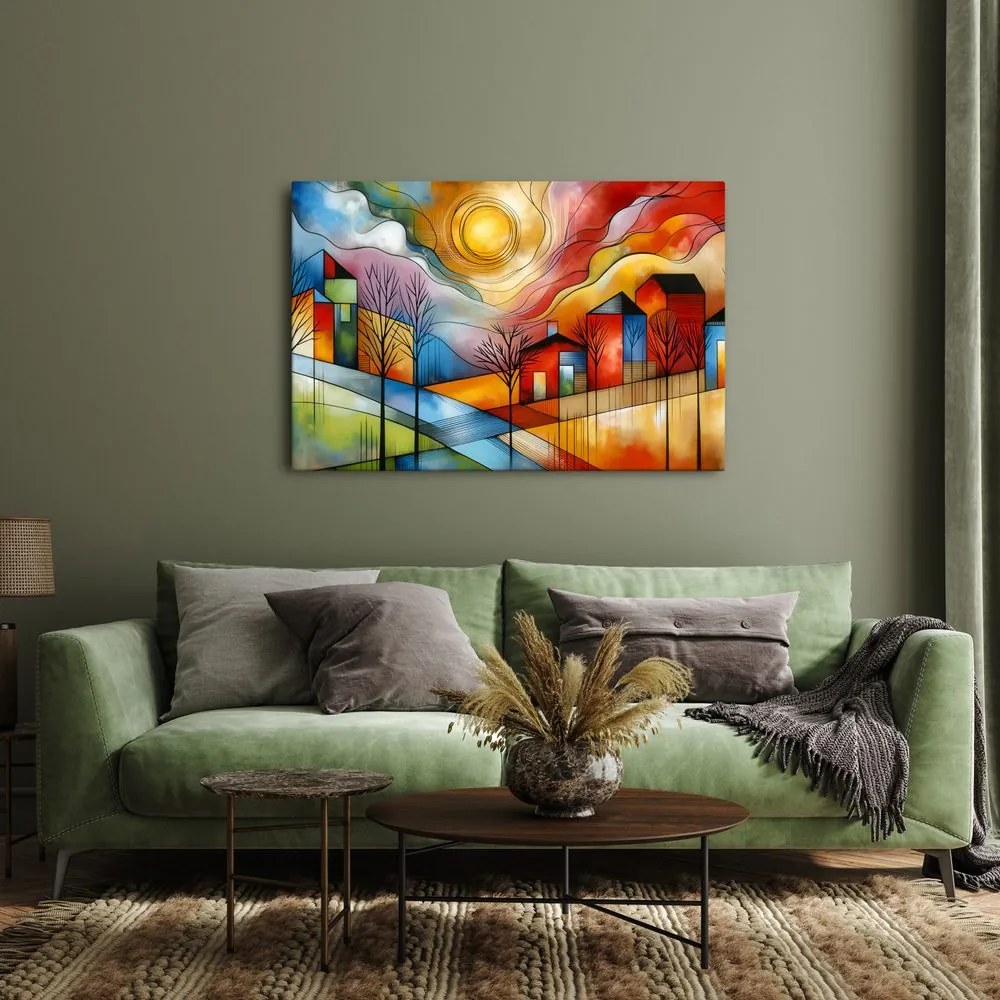 Quadro su tela – Villaggio colorato