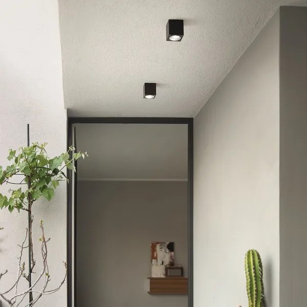 Plafoniera NEVADA 9x10 cm per esterni LED in alluminio Nero