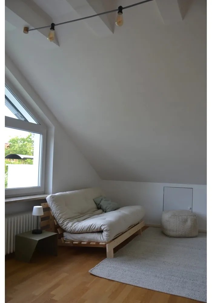 Divano greige allungabile con rivestimento in lino 160 cm Roots – Karup Design