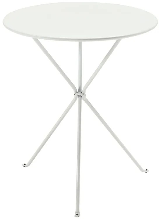 Tavolo da pranzo per giardino Gueridon OASI BY EMU in ferro con piano in acciaio bianco per 2 persone Ø 60 cm