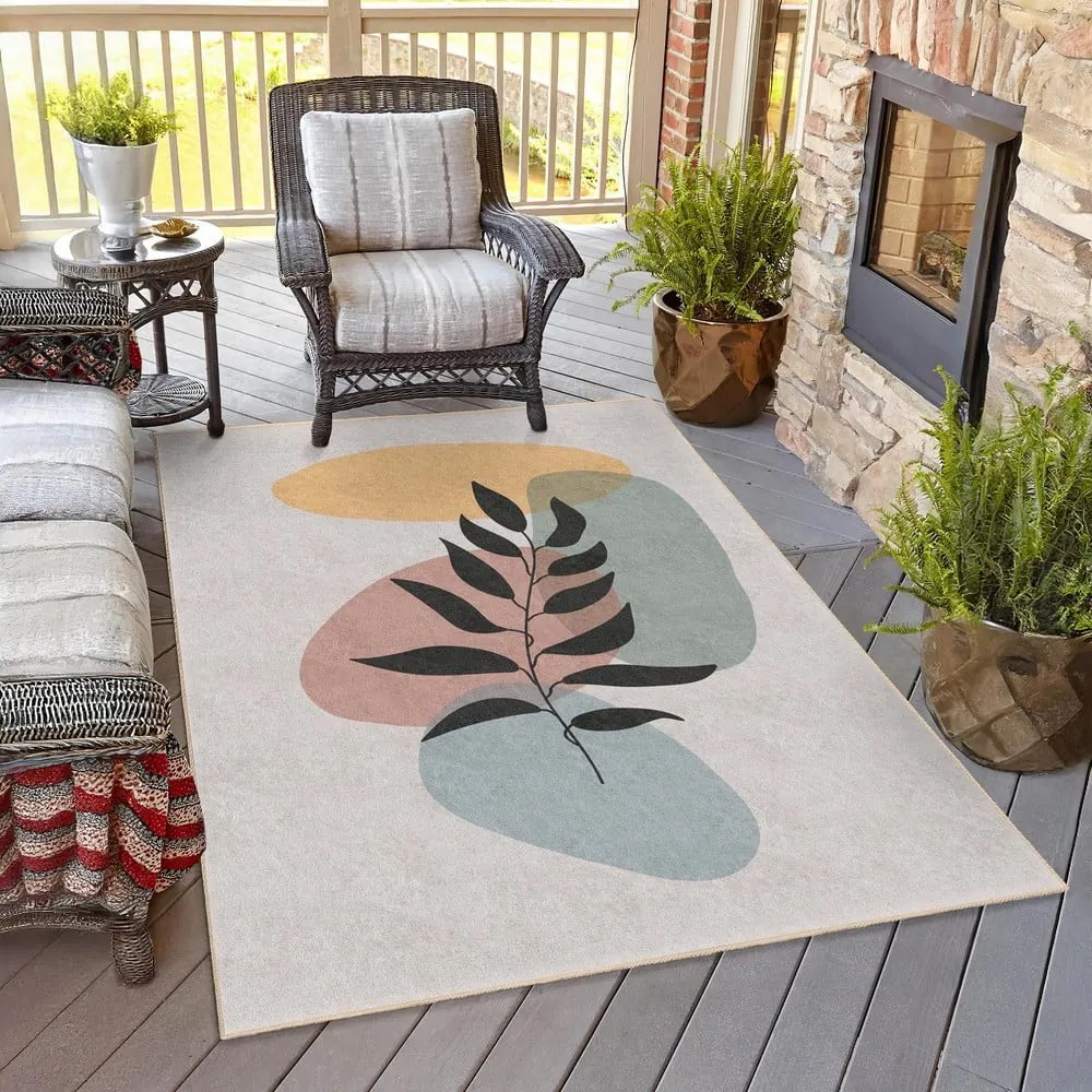 Tappeto color crema lavabile 80x150 cm Illustrated Autumn – Mila Home