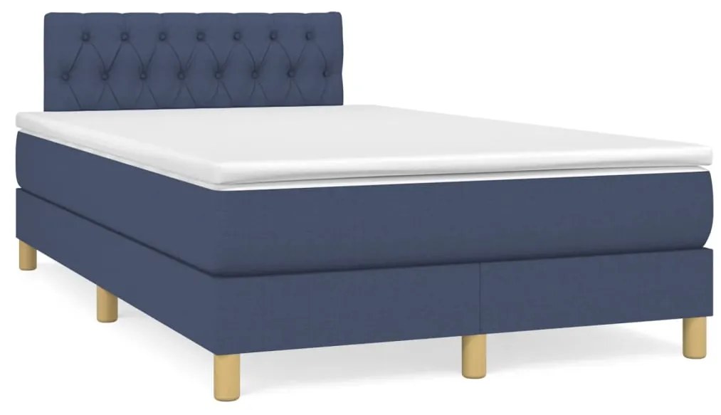 Letto A Molle Con Materasso E Led Blu 120x190 Cm İn Tessuto /