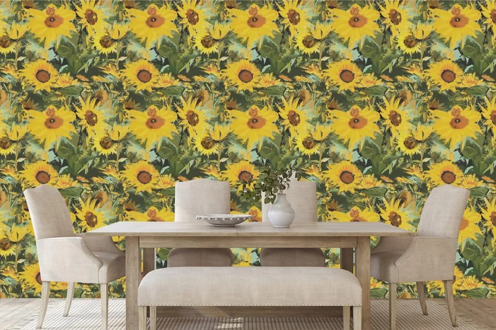 Carta da parati – Girasoli in natura selvaggia