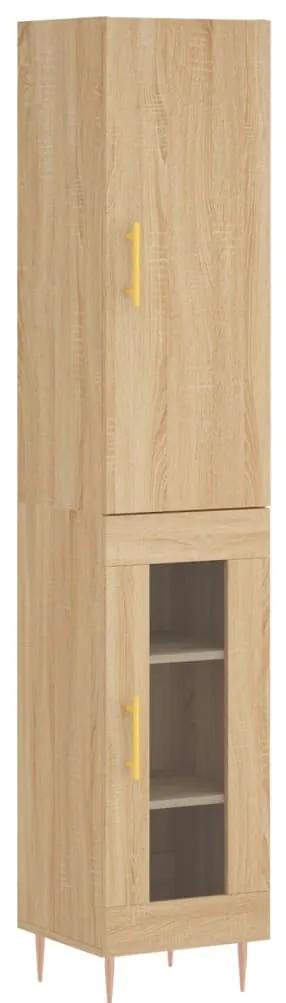 Credenza rovere sonoma 34,5x34x180 cm in legno multistrato