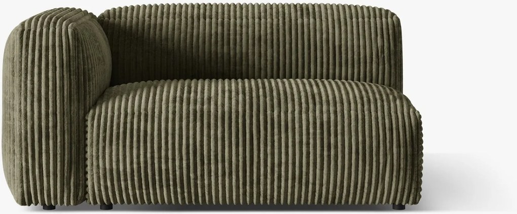 Modulo con bracciolo Martina in velluto a coste – 160x106 cm