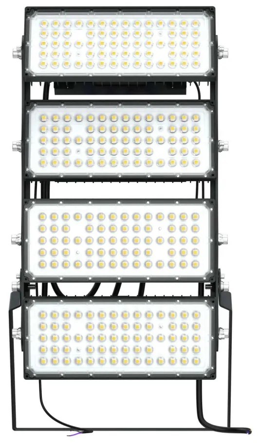 Faro Modulare LED 800W IP66, 167lm/W, Dimmerabile DALI - INVENTRONICS Colore  Bianco Naturale 4.000K, Scegli l'angolo di illuminazione 30°, Scegli le staffe dei moduli Orientabili