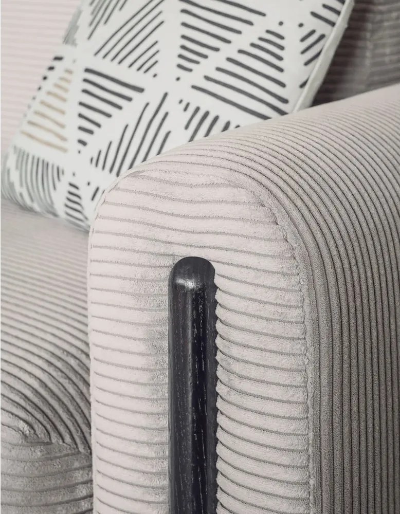 Divano beige allungabile/con contenitore e rivestimento in velluto a coste 244 cm Arcadova – ELTAP