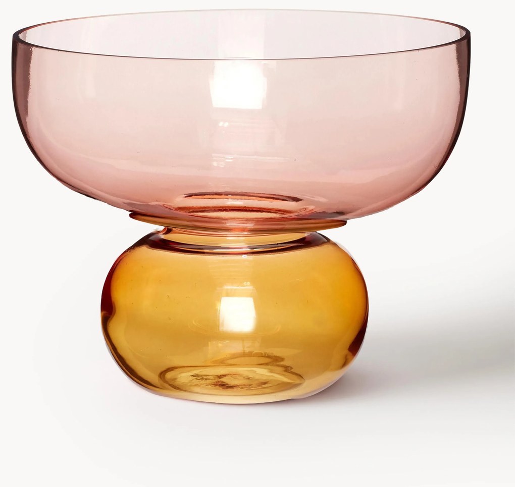 Vaso di design in vetro soffiato rosa/ambrato Show, alt. 21 cm