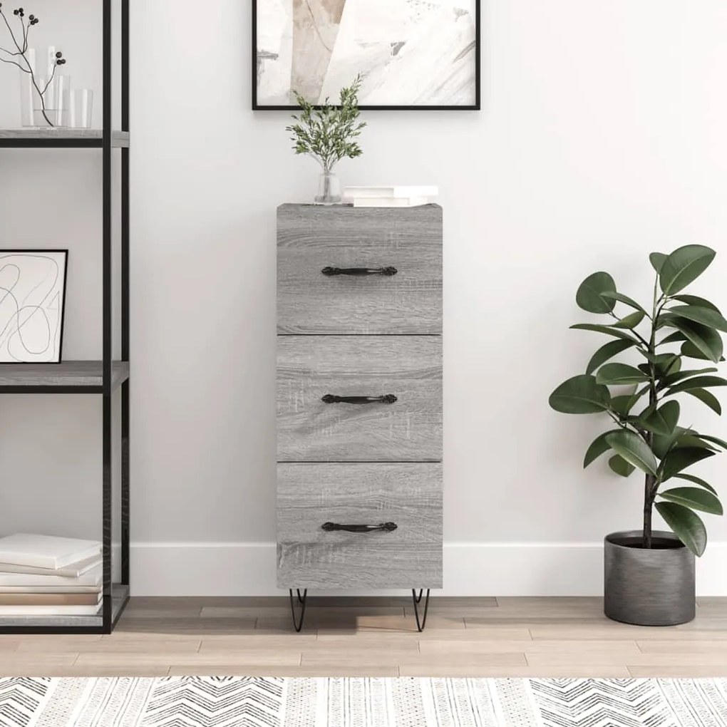 Credenza grigio sonoma 34,5x34x90 cm in legno multistrato