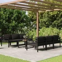 Set Divani da Giardino 7 pz con Cuscini in Alluminio Antracite 3107805