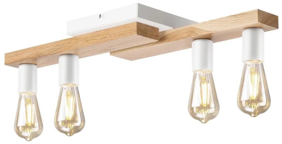Lampadario a plafone MATTE 4xE27/15W/230V bianco/quercia