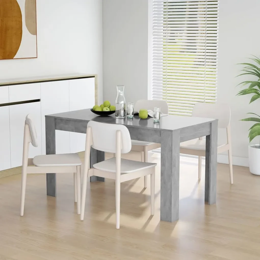 Tavolo da pranzo grigio cemento 140x74,5x76cm legno multistrato