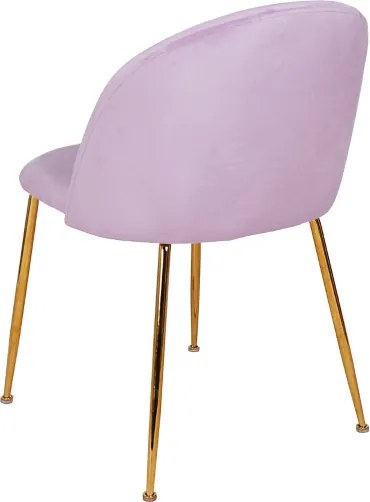 Sedia da pranzo in velluto Glicine con gambe in metallo Oro - PARIS 2 sedie