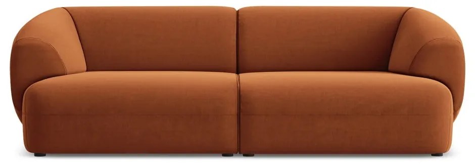 Divano arancione con rivestimento in velluto 232 cm Moana – Makamii