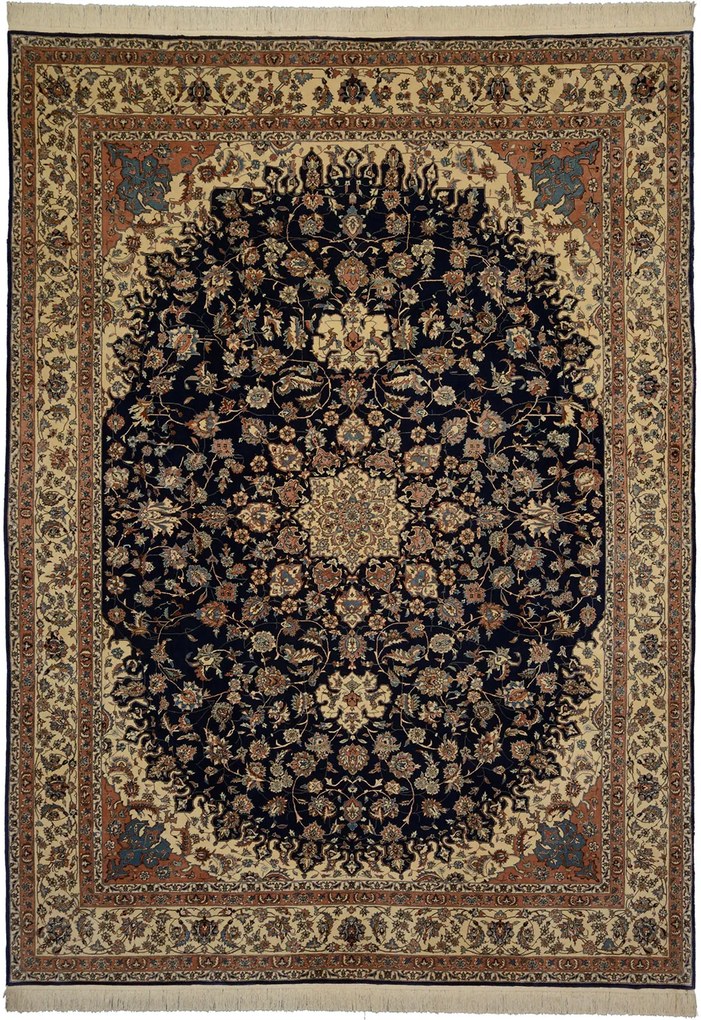 Isfahan Tappeto 250 x 350 Blu (Cina) Annodato A Mano