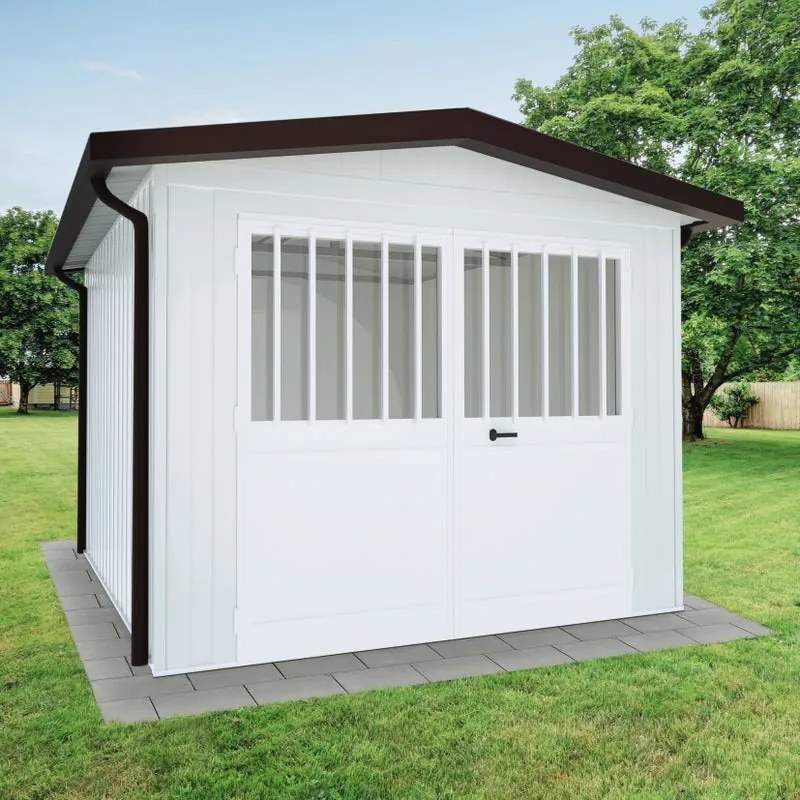 Garage acciaio Newport SAPIL, con porta battente 11.45 m², Sp 40 mm