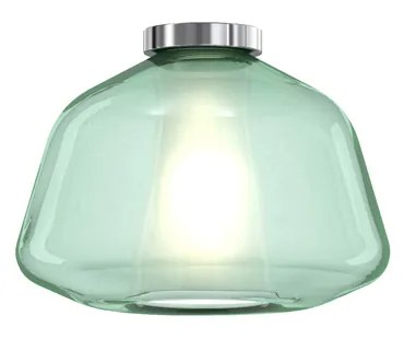 Plafoniera Contemporanea Double Skin Alpha Metallo Verde Vetro Cromo 1 Luce E27