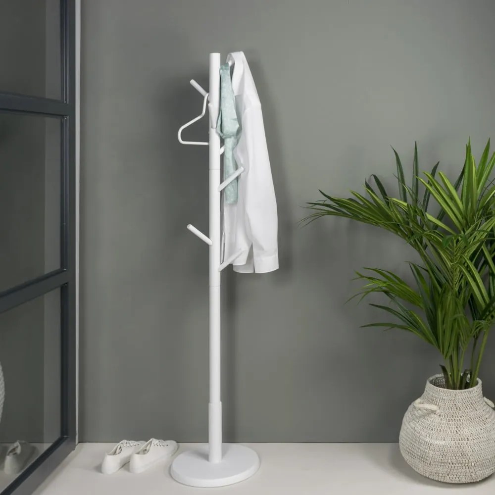 Appendiabiti bianco in legno di cauciù massiccio ø 36x170 cm Bro – Spinder Design