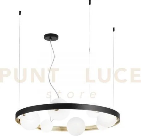 Lampadario a sospensione sonetto nera e oro 8 luci attacco g9 76x12...
