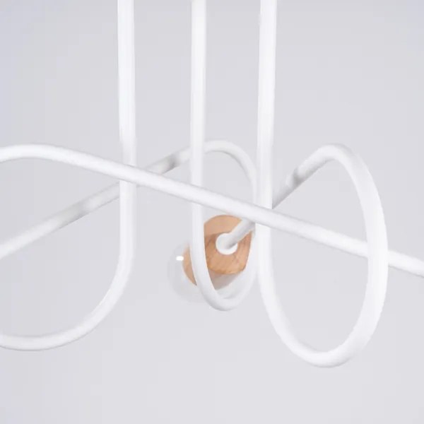 Sollux SL.1474 - Lampadario a plafone EMBER 3xE27/15W/230V bianco/beige/faggio