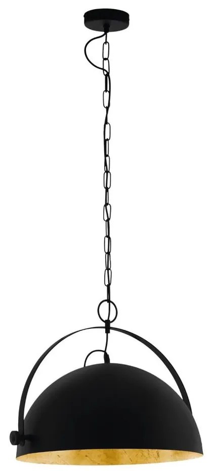 Eglo 78441 - Lampadario a sospensione con catena COVALEDA 1xE27/60W/230V nero