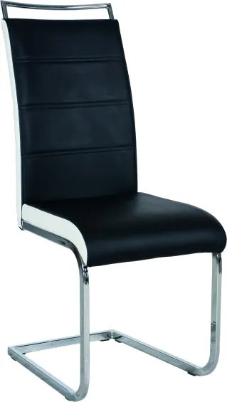 Sedia H-441 in ecopelle bicolore nero e bianco – 41x42x102 cm