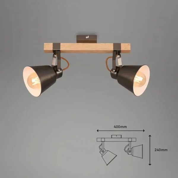 Faretto RETRO 2xE27/40W/230V marrone