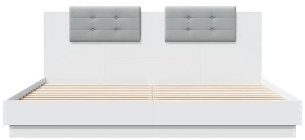Giroletto con testiera e led bianco 160x200 cm
