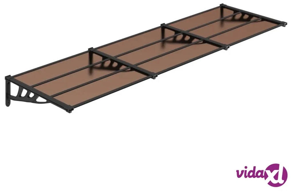vidaXL Tettoia per Porta Nera 297,5x90 cm in Policarbonato