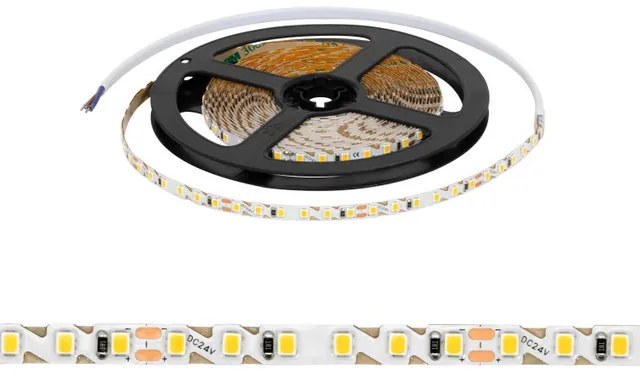 Striscia LED 2835/120 24V 9.5W/m IP54 5m - Pieghevole Colore Bianco Caldo 3.000K