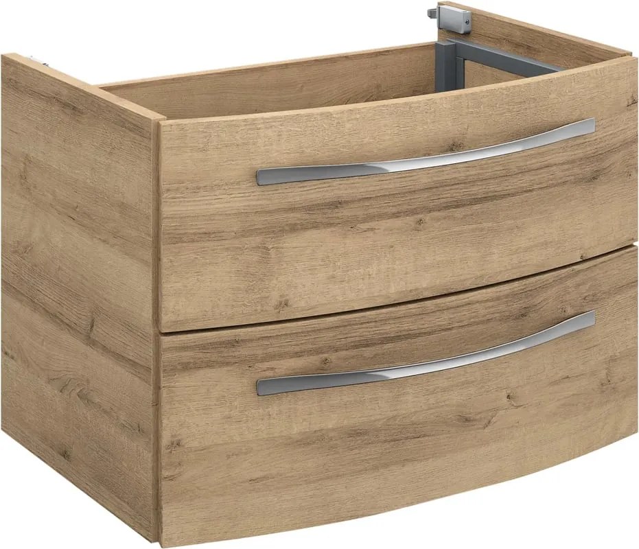 Mobile da bagno sospeso sotto lavabo L 70 x H 48 x P 48 cm rovere, 2 cassetti PELIPAL Image