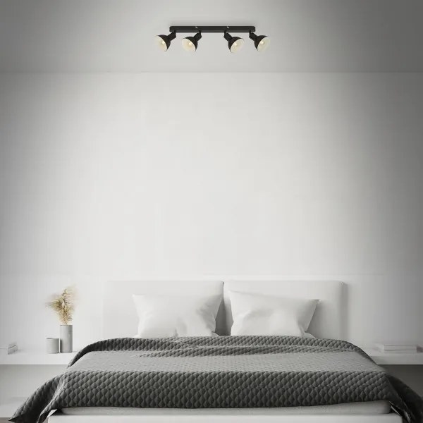 Brilo - Faretto RETRO 4xE14/25W/230V nero