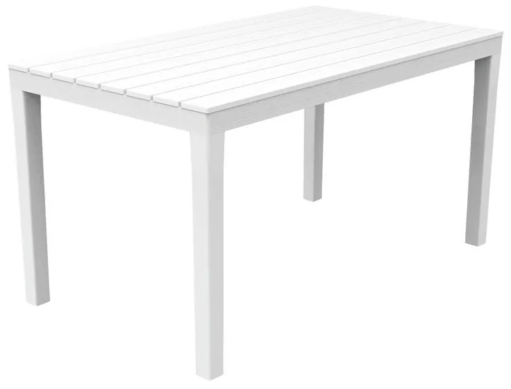 Tavolo da pranzo per giardino Sumatra struttura e superficie in Resina  bianco per 6 persone 138x80cm