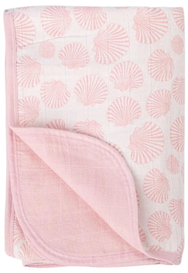 Coperta per neonato in cotone rosa 120x120 cm Seashell - Mijolnir