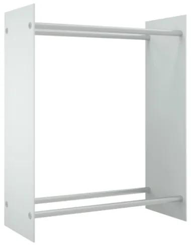 Porta Legna Bianco 80x35x100 cm in Vetro Temperato