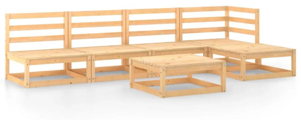Set divani da giardino 6 pz in legno massello di pino