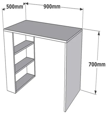 Tavolo da lavoro COOL 70x90 cm bianco
