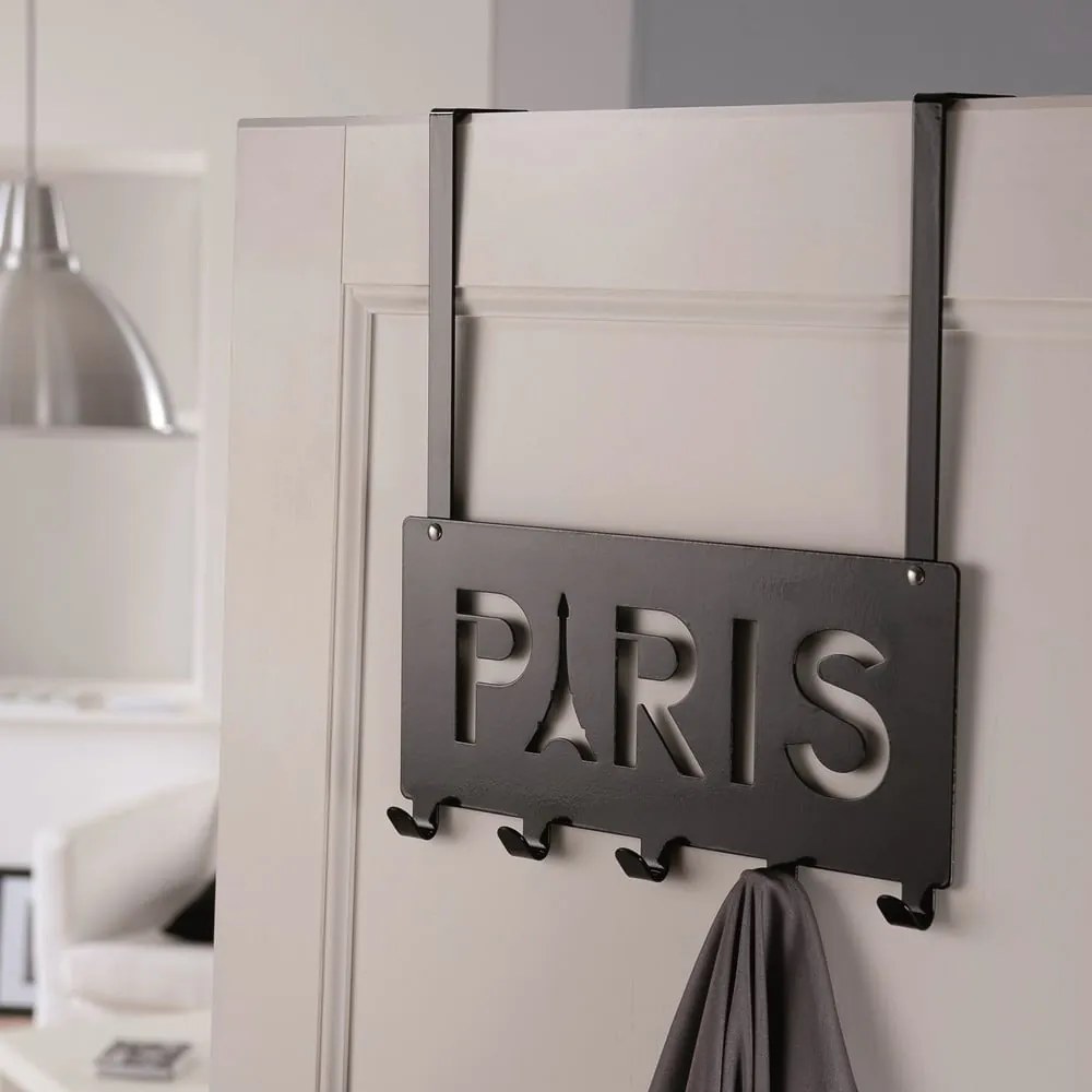 Gancio per porta in metallo nero 30 cm Paris - Compactor
