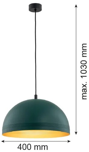 Argon 8243 - Lampadario a sospensione con filo BONITA 1xE27/15W/230V verde